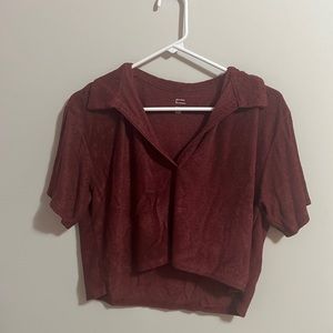 red cropped tee, size Medium,